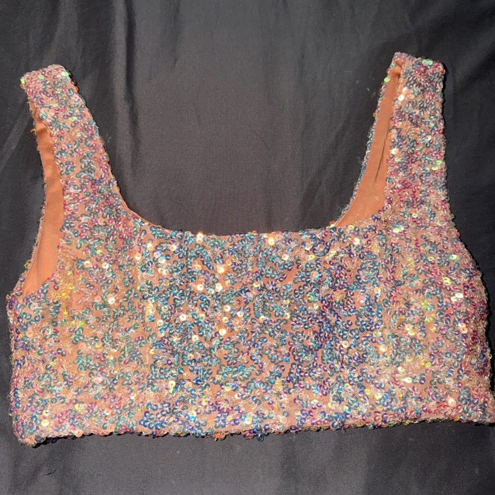Forever 21 Sparkling Sequin Crop Top